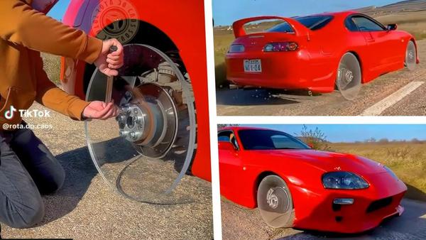 Xem Youtuber, "Pháp sư" Tiktok chế lốp thuỷ tinh lên Toyota Supra