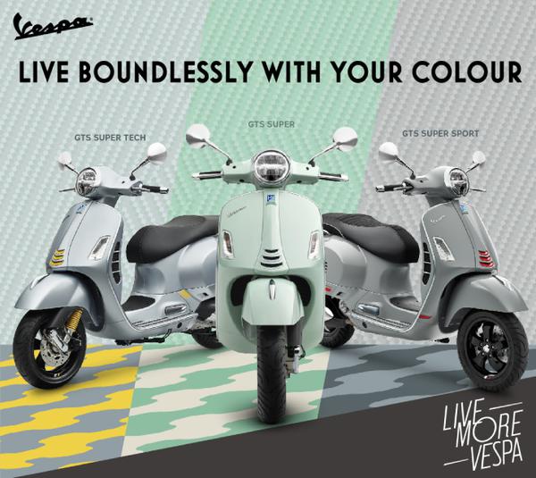 Vespa GTS được Vespa cập nhật màu sắc mới vô cùng đẹp mắt