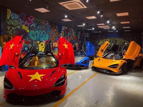 Dàn siêu xe McLaren xếp hàng trên phố cổ vũ đội tuyển Việt Nam