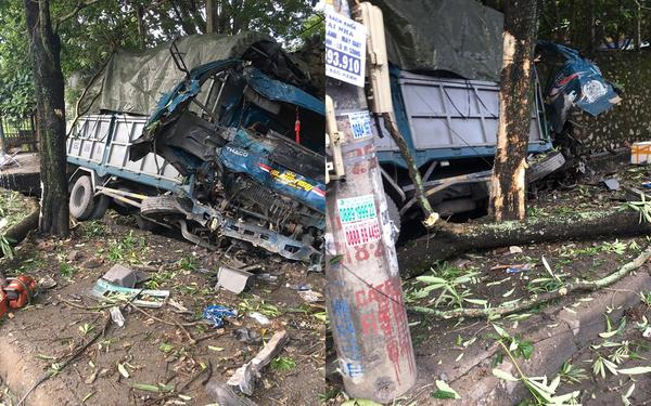 Xe tải mất lái lao vào bức tường bên đường khiến 3 người bị thương tại Quảng Ninh