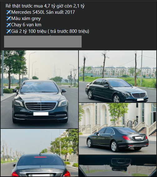 Mercedes-Benz S 450 Lchấp nhận bán với giá chỉ bằng một nửa sau hơn 7 năm lăn bánh