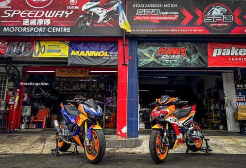 Honda Winner X Redbull độ ghi đông trần kết hợp dàn chân mô tô phân khối lớn