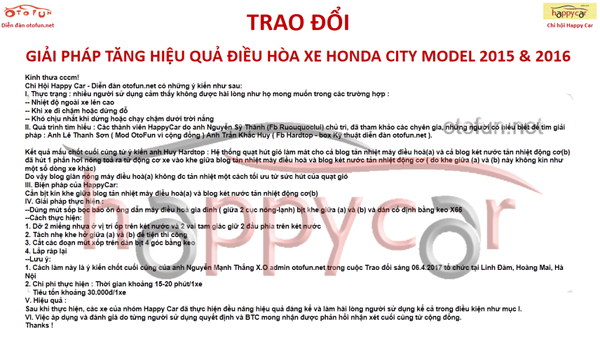 Chỉnh điều hoà cho Honda City mát hơn