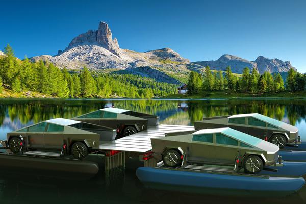 Tesla Cybertruck "biến" thành du thuyền lội nước cực độc đáo