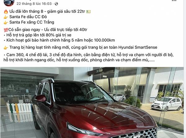 Hyundai SantaFe hết "bia kèm lạc", ưu đãi đến 40 triệu đồng tại đại lý