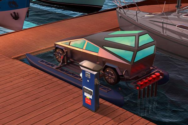 Tesla Cybertruck "biến" thành du thuyền lội nước cực độc đáo