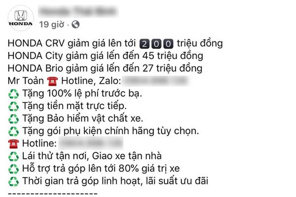 Honda CR-V 2021 giảm mạnh tay lên đến 200 triệu đồng tại đại lý