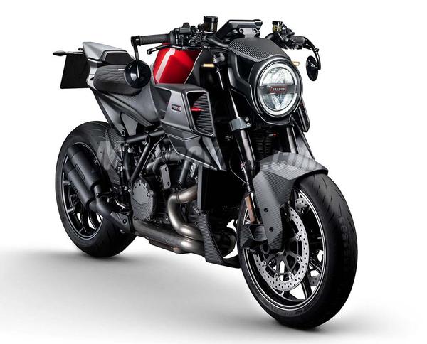 KTM bất ngờ hé lộ hình ảnh siêu mô tô độ Brabus 1300 R